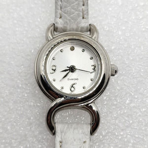 Diamond Accent 21mm White Silver Loki DNA Twist Case Crab Claw lug Watch Leather